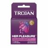 coTrojan Her Pleasure Sensations Lubricated Condoms - 3 Pack