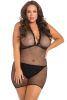 Take Me Fishnet Mini Dress   Queen Size   Black