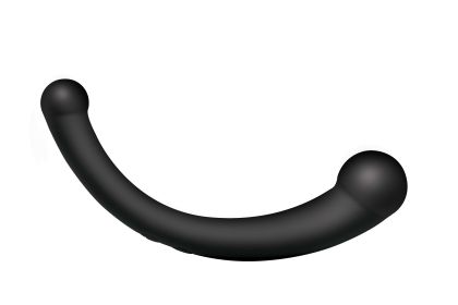 10X Vibra-Crescent Silicone Dual Ended Dildo - Black