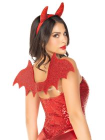 2 Pc Devil Kit, Includes Wings And Headband - Red