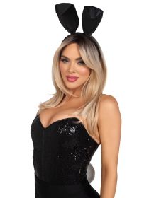 2 Pc Bunny Kit, Includes Pin-On Tail And Headband - Black