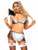 4 Pc Flirty French Maid - One Size - Black/White
