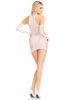 2 Pc Lace Racer Back Mini Dress And Gloves - One Size - White