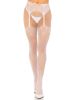 Faye Garter Belt Backseam Tights - One Size - White