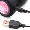 28X Silicone Vibrating Pink Gem Anal Plug With Remote - Small