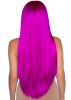 33 Inch Long Straight Center Part Wig - Raspberry