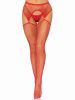 Industrial Net Stocking With O-Ring and Attached Garter Belt - One Size - Red