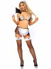 4 Pc Flirty French Maid - One Size - Black/White