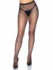 Rhinestone Fishnet Crotchless Tights - One Size - Black