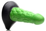 Radioactive Reptile Thick Scaly Silicone Dildo - Green