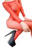Blancho SE-147-RED Stylish Sheer Open Crotch Body Stocking - Red - Medium