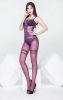 Blancho SE-167-PURPLE FantasticStripe Open Crotch Body Stocking - Purple - Medium