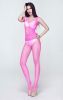 Blancho SE-146-FUCHSIA Lady Lace Open Crotch Body Stocking - Pink - Medium