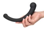 10X Vibra-Crescent Silicone Dual Ended Dildo - Black