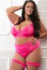 3Pc Sultry Demi Bra And High Waist Panty - Qs - Pink Ecstasy