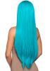 33 Inch Long Straight Center Part Wig - Turquoise