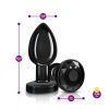 Vibrating Gunmetal Metal Remote Plug - Medium