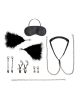 12 Pc Interchangeable Collar And Nipple Clips Set - Black