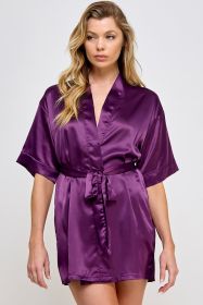 1947 Getting Ready Robe (Color: Burgundy, size: 1X)