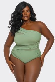 2512 Jaqueline Swimsuit (Color: Green, size: 1X)