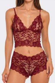 2789 Eye On You 2 Piece Set (Color: Wine, size: 3X)