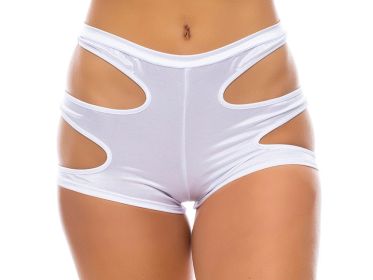 Cutout Cheeky Rave Hot Shorts (Color: Neon Green, size: S/M)