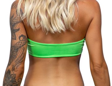 Peekaboo Cage Bandeau Bikini Top (Color: Red)
