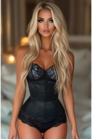Lavish Black Underbust Zipper Corset (Size: Small)