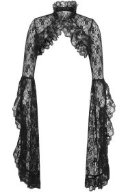 Black Lace Shrug Bolero Jacket (Size: One Size)