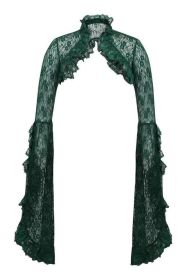 Dark Green Lace Shrug Bolero Jacket (Size: One Size)