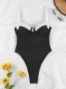 Seaside series women's one-piece quick drying swimsuit contrasting colors