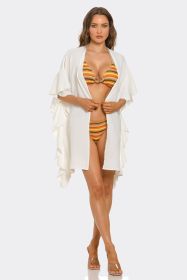 2700 Flutter Free Kimono (Color: White, size: L)