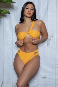2392 Nora One Piece Swimsuit (Color: Yellow, size: L)