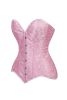 Lavish Lt Pink Brocade Overbust Corset W/Busk Closure