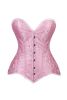 Lavish Lt Pink Brocade Overbust Corset W/Busk Closure