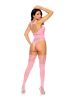 Floral Lace Teddy with Strappy Back Detail and Matching Stockings