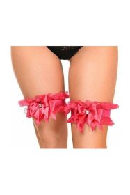 Kitten Collection Fuchsia/Fuchsia Lace Garters (set of 2) (Size: Small/Medium)