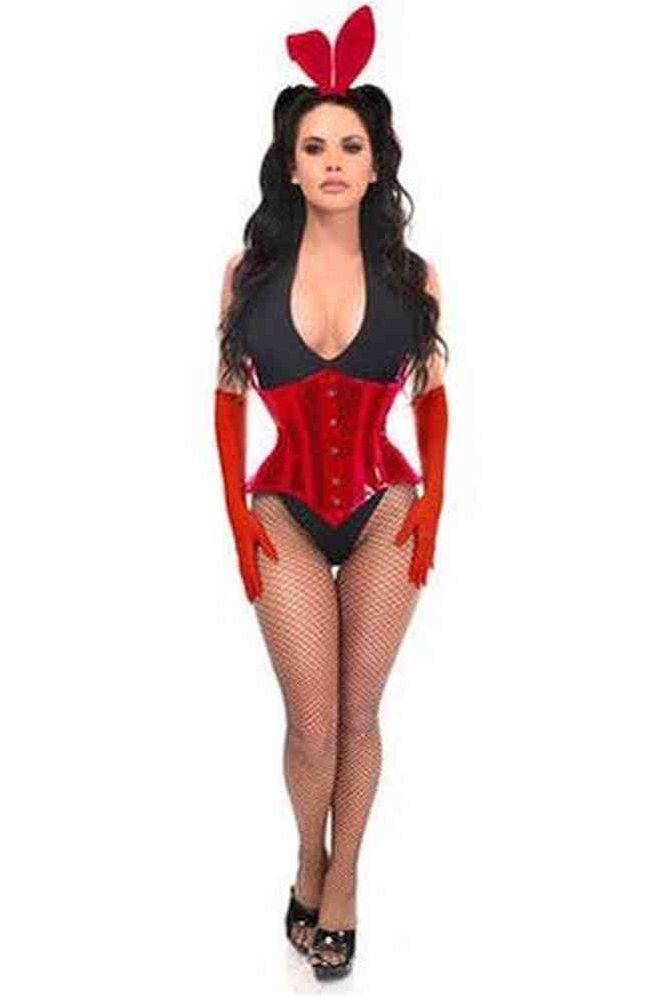 Lavish 4 PC Red Festival Bunny Corset Costume (Size: Small)