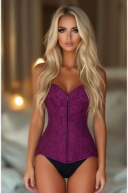 Lavish Magenta Lace Overbust Corset w/Zipper (Size: Small)