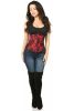 Lavish Red Underbust Corset w/Black Lace Overlay