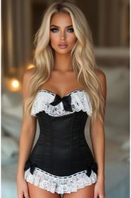 LIMITED EDITION Lavish Black Burlesque Corset w/Lace (Size: Small)