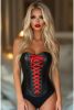 LIMITED EDITION Lavish Wet Look Faux Leather Lace-Up Over Bust Corset