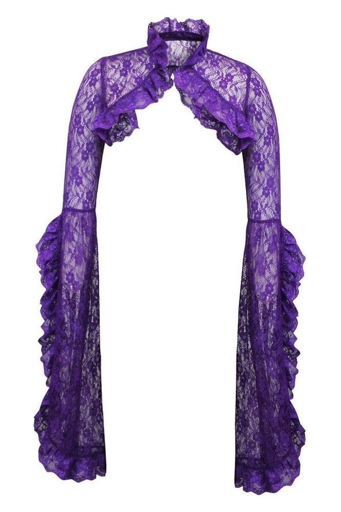 Purple Lace Shrug Bolero Jacket (Size: One Size)