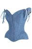 LIMITED EDITION Top Drawer Blue Denim Steel Boned Corset w/Straps