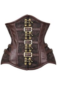 Top Drawer Brown Brocade Steampunk Steel Boned Underbust Corset (Size: Small)