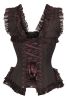 LIMITED EDITION Top Drawer Brown Swirl Brocade & Lace Steel Boned Corset w/Cap Sleeves