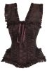 LIMITED EDITION Top Drawer Brown Swirl Brocade & Lace Steel Boned Corset w/Cap Sleeves
