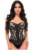 LIMITED EDITION Top Drawer Nude w/Black Lace Steel Boned Underwire Bustier Corset