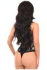 LIMITED EDITION Top Drawer Nude w/Black Lace Steel Boned Underwire Bustier Corset