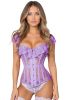Top Drawer Purple Sheer Lace Steel Boned Corset